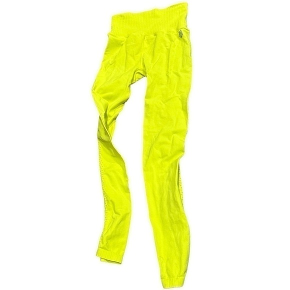 NWOT Free People Good Karma Leggings / High-Rise 7/8 Length / Neon Yellow / XS/S - Picture 13 of 13